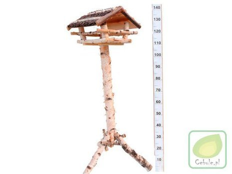 Karmnik dla Ptaków Brzozowy Duży na nodze 40x40cm 140 cm wysokości