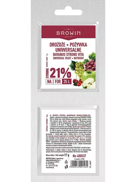 Drożdże i pożywka uniwersalne - 17g