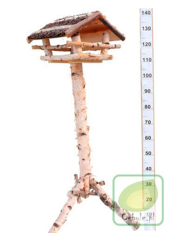 Karmnik dla Ptaków Brzozowy Duży na nodze 40x40cm 140 cm wysokości