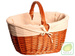 Kosz Wiklinowy na zakupy z Materiałem i z rączką 48 cm x 34 cm