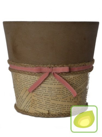  Osłonka na doniczkę ze swstążką - śr. 12 cm
