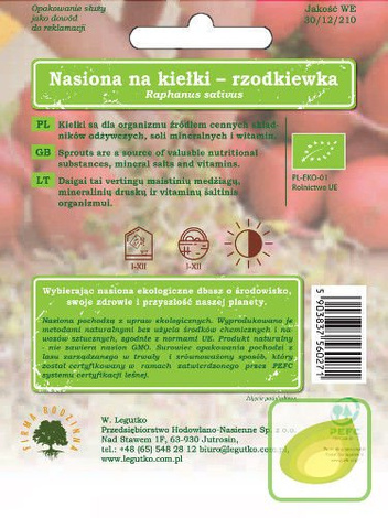 BIO Nasiona na kiełki - Rzodkiewka