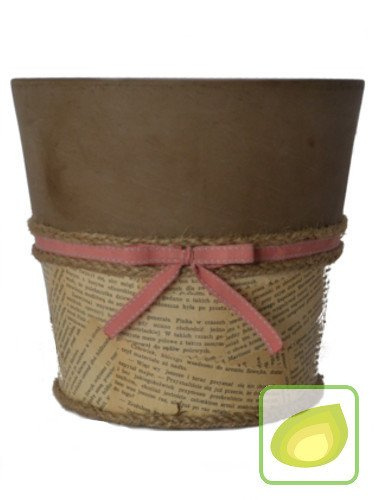 Osłonka na doniczkę ze swstążką - śr. 12 cm