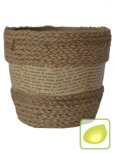 Osłonka na doniczkę z plecionym sznurkiem - śr. 12 cm