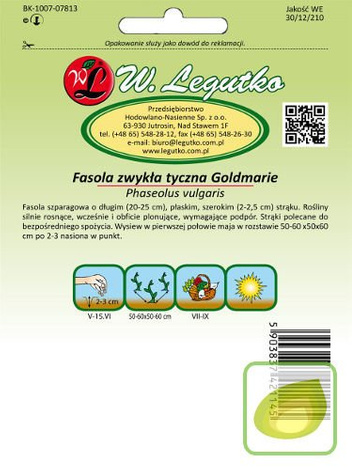 Nasiona Fasola Goldmarie Tyczna Szparagowa Mamut