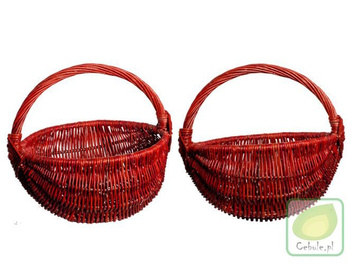 Przepiekny Kosz Wiklinowy z rączką 35 cm średnicy