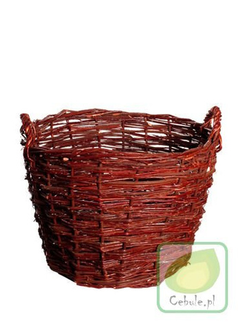 DUŻY Kosz Wiklinowy z uszami 50 cm średnicy